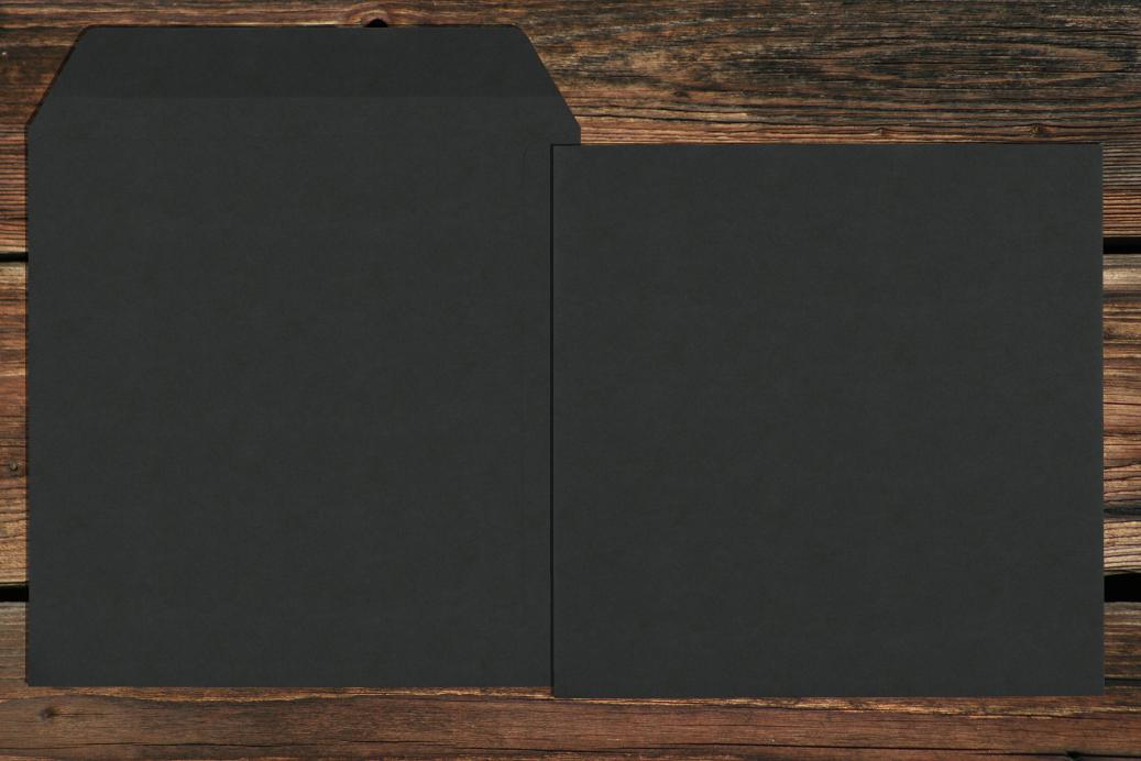 Versandtaschen 220x220 mm Nassklebend Schwarz 120 g/qm